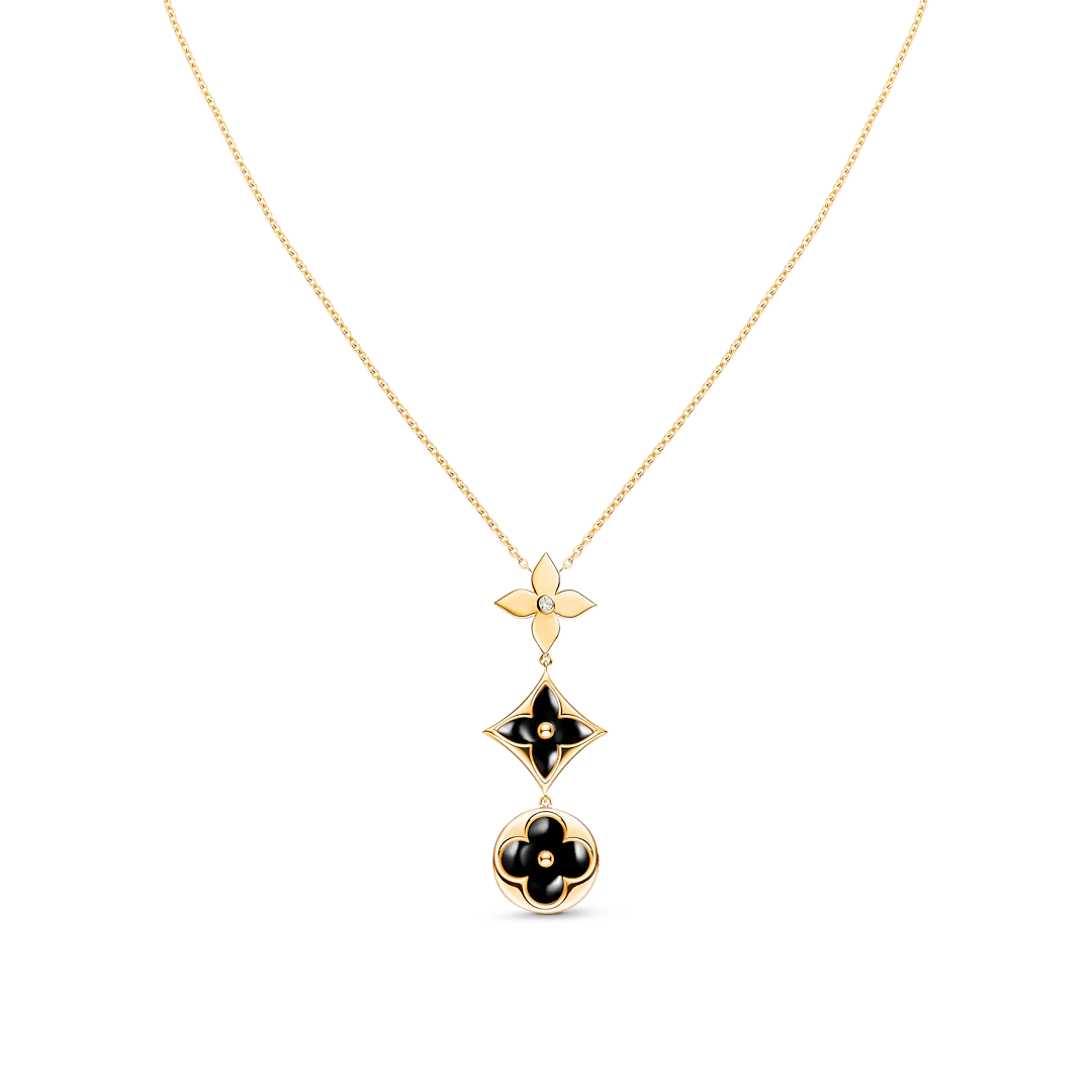 [Polaidi Jewelry]STAR AND SUN ONYX PINK GOLD NECKLACE