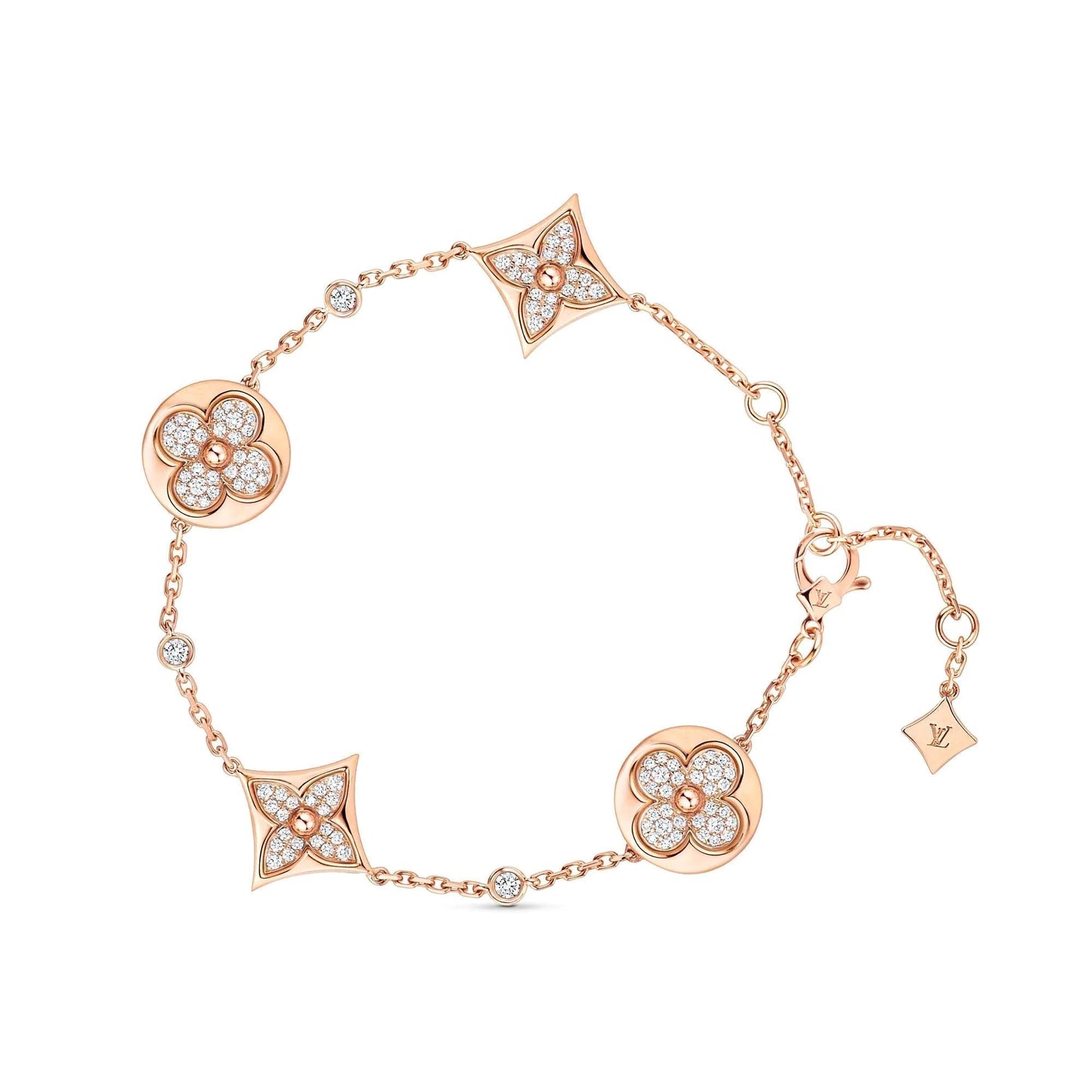 [：Polaidi Jewelry]STAR AND SUN 4 MOTIFS GOLD DIAMONDS BRACELET
