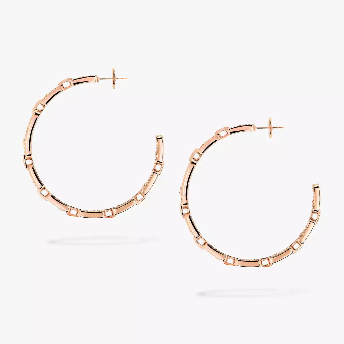 [Polaidi Jewelry]Move Link Diamond Hoop Earrings