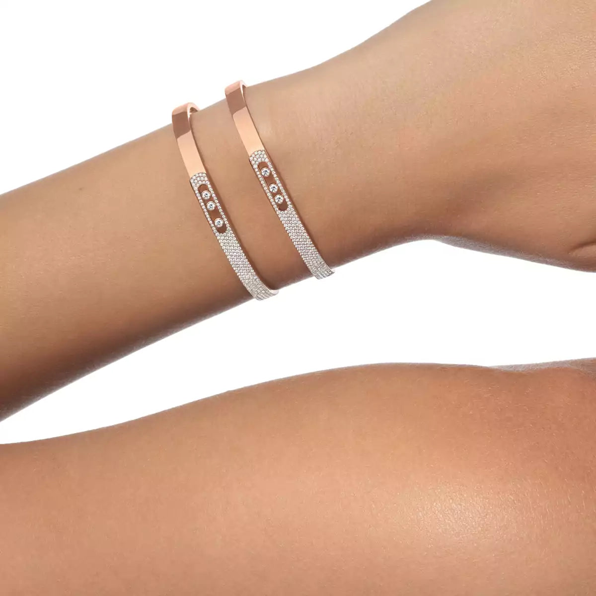 [Polaidi Jewelry]Move Noa Rose Gold Pav¨¦ Diamond Bangle Bracelet