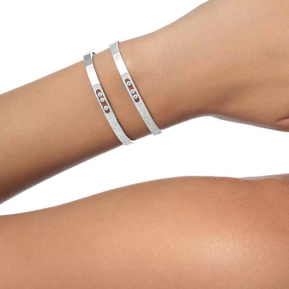 [Polaidi Jewelry]Move Noa Rose Gold Pav¨¦ Diamond Bangle Bracelet