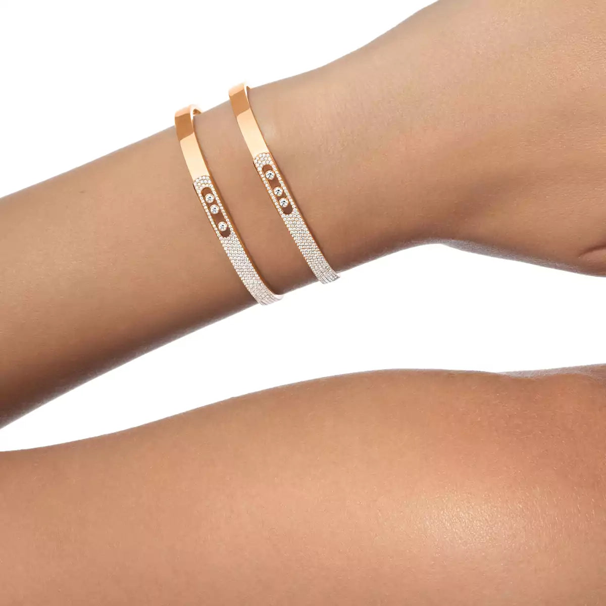 [Polaidi Jewelry]Move Noa Rose Gold Pav¨¦ Diamond Bangle Bracelet