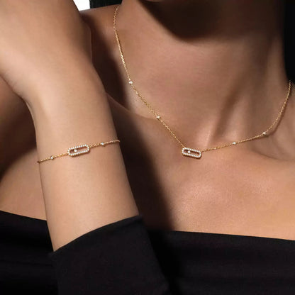 [Polaidi Jewelry]Diamond Necklace Move Uno