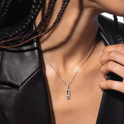 [Polaidi Jewelry]Move Uno Diamond Necklace in Rose Gold