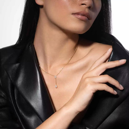 [Polaidi Jewelry]Gold Diamond Tie Necklace