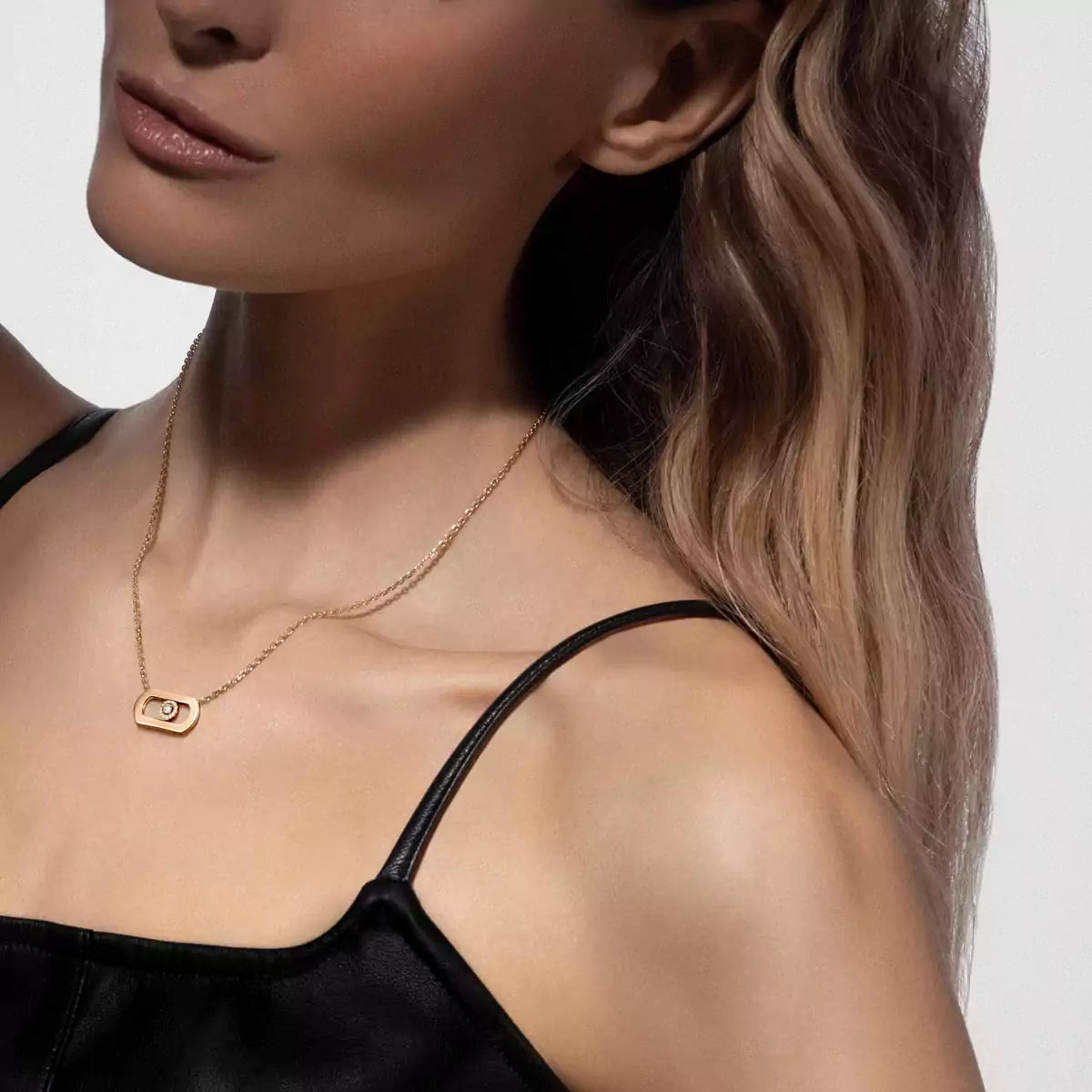 [Polaidi Jewelry]So Move Diamant Halskette in Gold