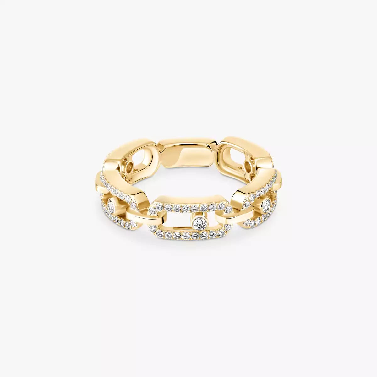 [Polaidi Jewelry]Move Link Pave_-Set Diamond Ring in Gold