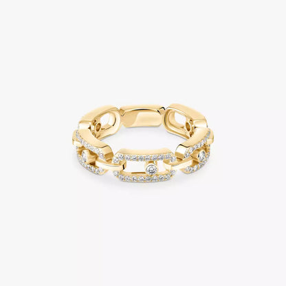 [Polaidi Jewelry]Move Link Pave_-Set Diamond Ring in Gold