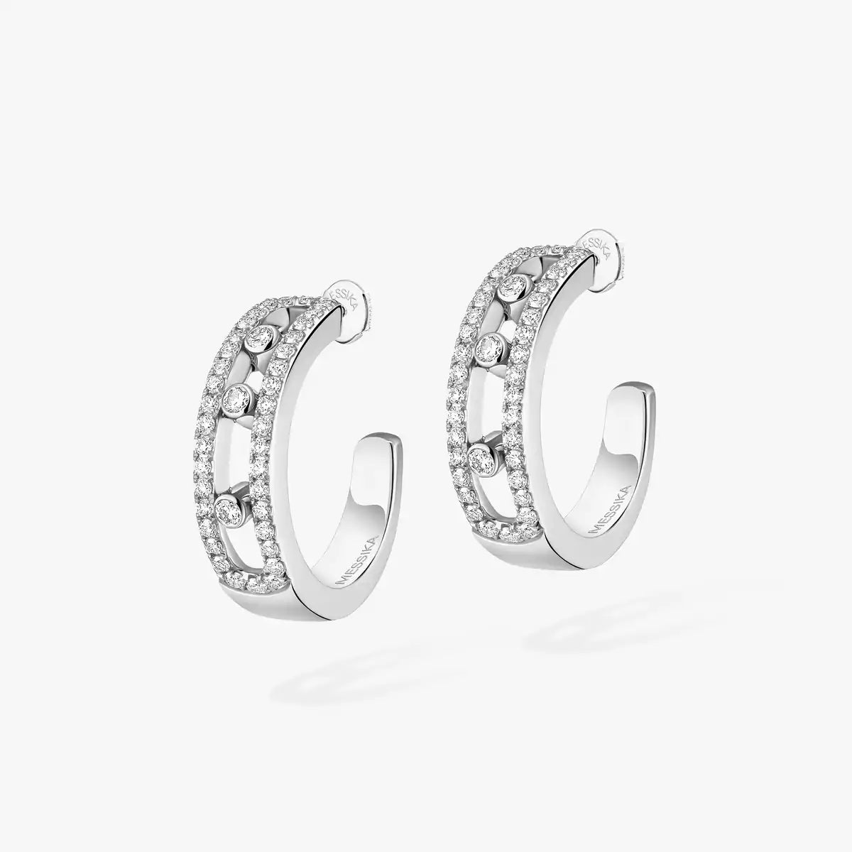 [Polaidi Jewelry]Diamond Pave_ Hoop Earrings Move