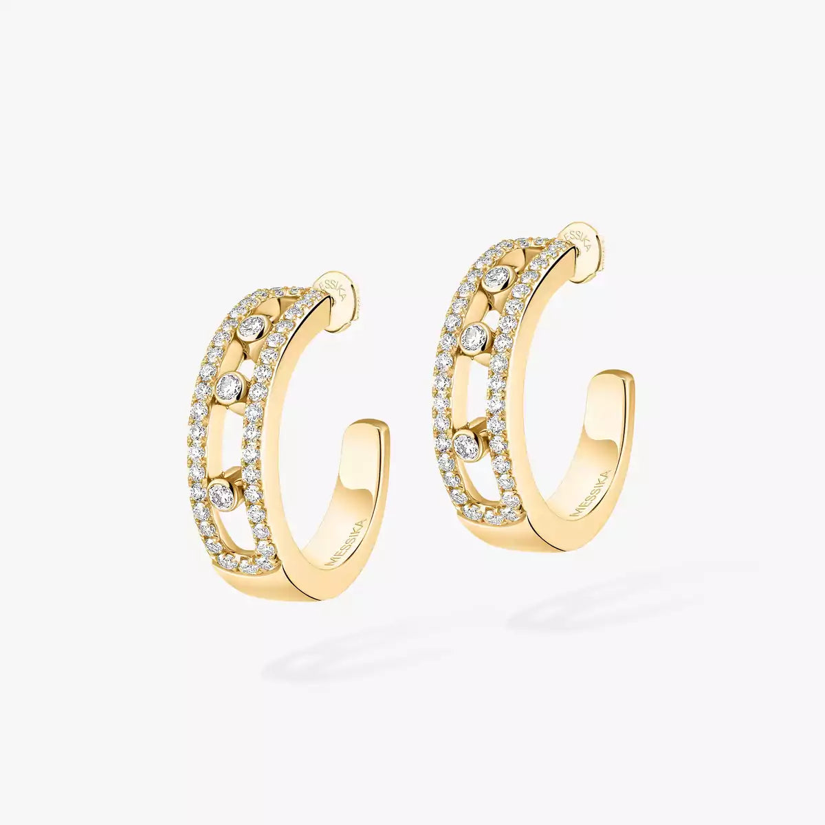 [Polaidi Jewelry]Diamond Pave_ Hoop Earrings Move