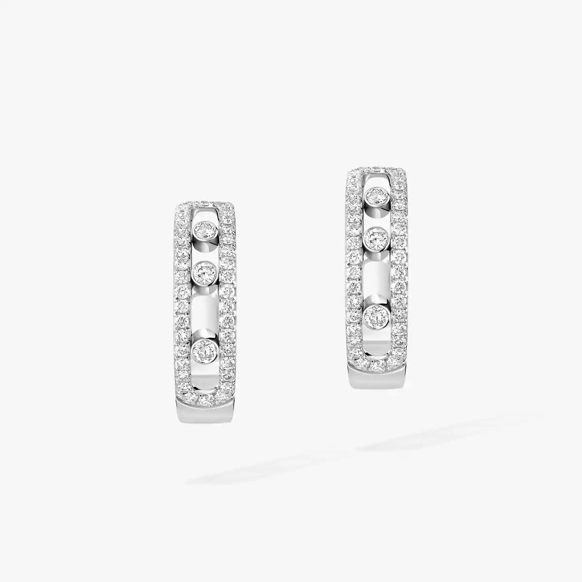 [Polaidi Jewelry]Diamond Pave_ Hoop Earrings Move
