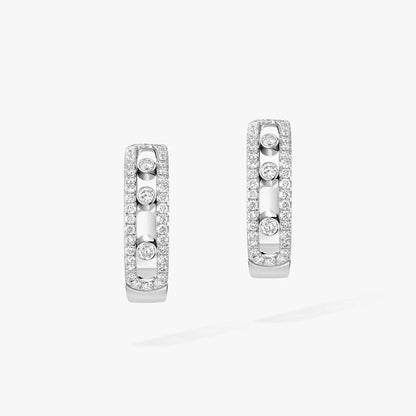 [Polaidi Jewelry]Diamond Pave_ Hoop Earrings Move