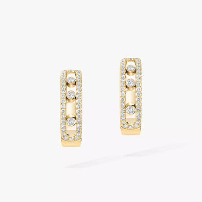 [Polaidi Jewelry]Diamond Pave_ Hoop Earrings Move