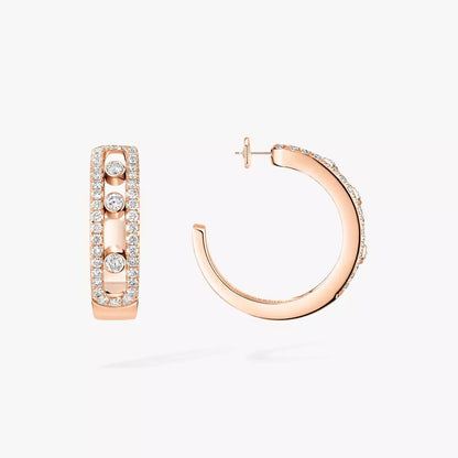 [Polaidi Jewelry]Diamond Pave_ Hoop Earrings Move