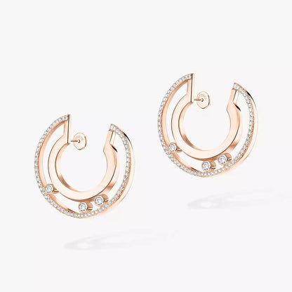 [Polaidi Jewelry]Move Romane Small Diamond Hoop Earrings