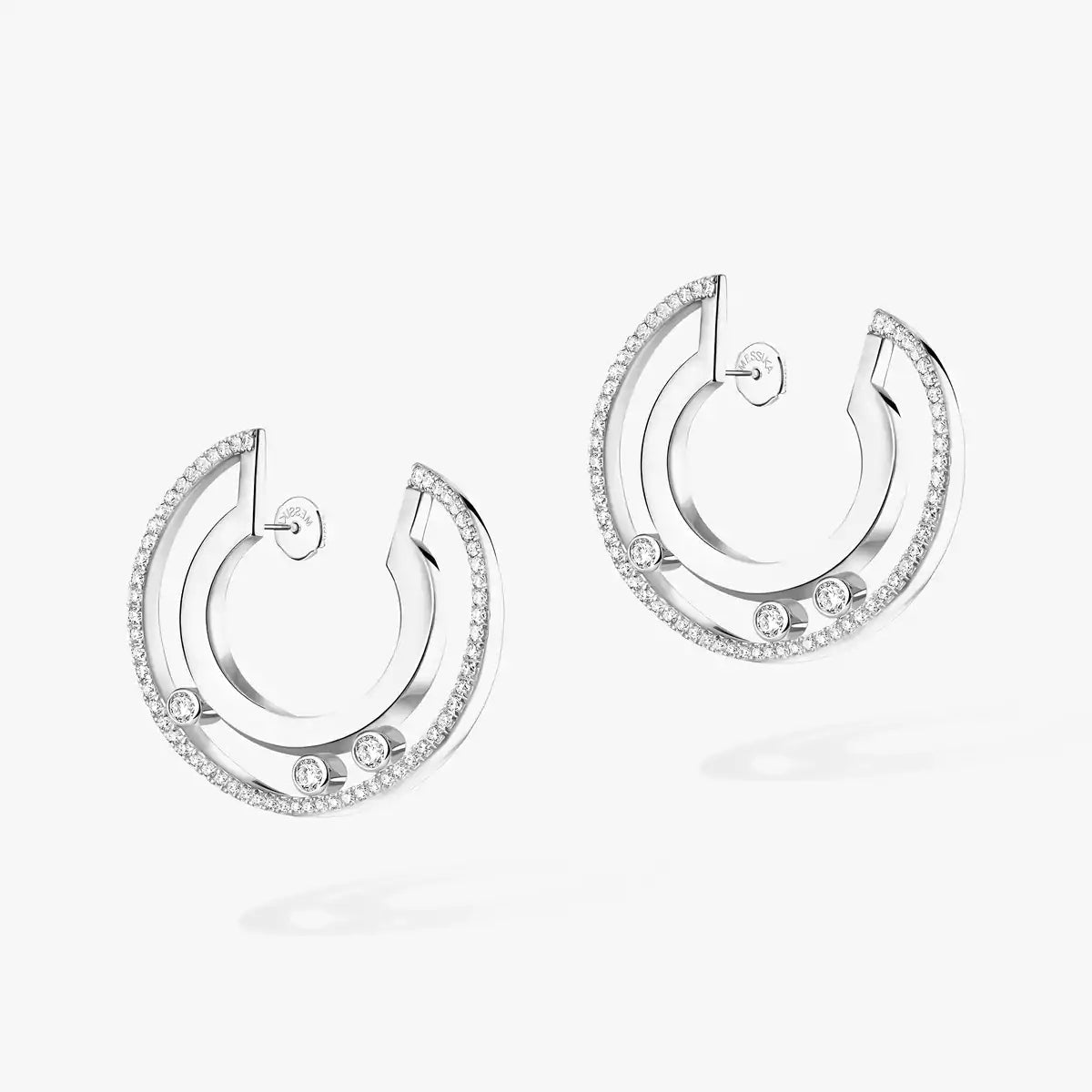 [Polaidi Jewelry]Move Romane Small Diamond Hoop Earrings