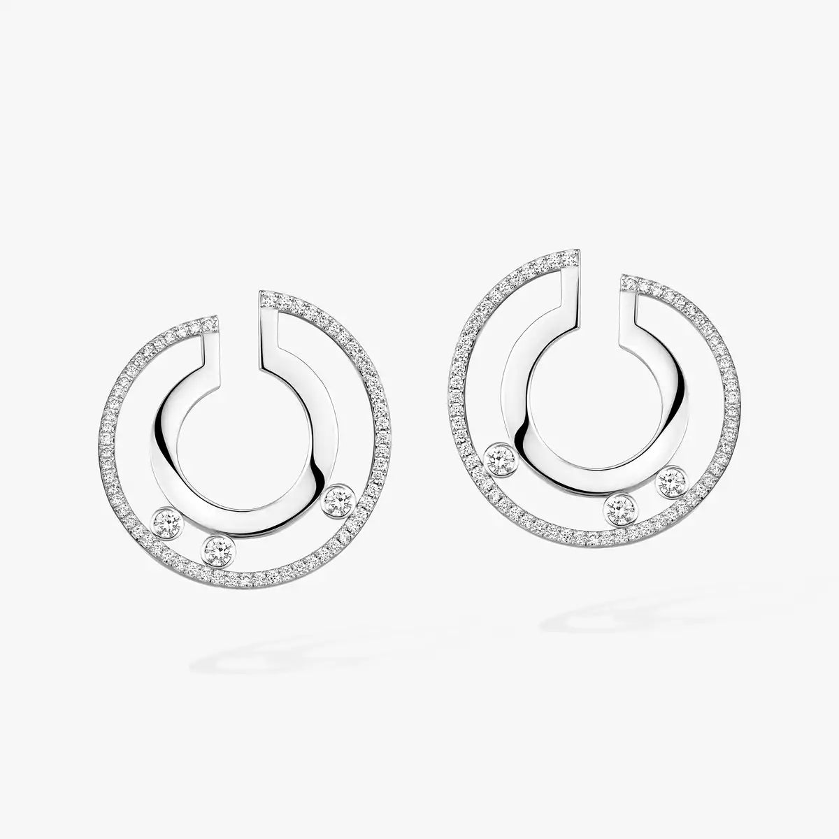 [Polaidi Jewelry]Move Romane Small Diamond Hoop Earrings