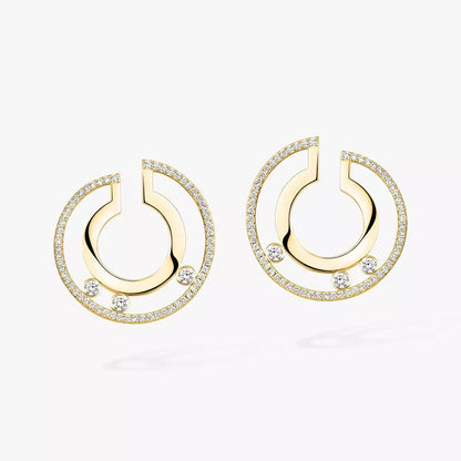 [Polaidi Jewelry]Move Romane Small Diamond Hoop Earrings