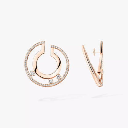 [Polaidi Jewelry]Move Romane Small Diamond Hoop Earrings