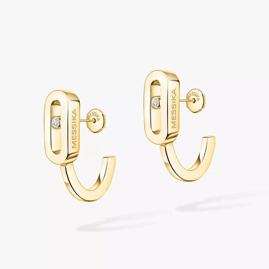 [Polaidi Jewelry]Diamond Mini Hoop Earrings Move Classique