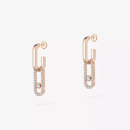 [Polaidi Jewelry]Move Link Diamond Earrings