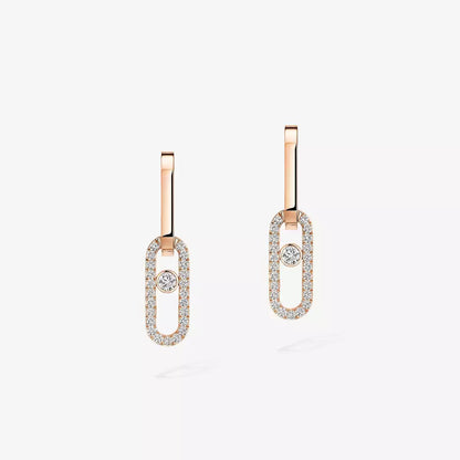 [Polaidi Jewelry]Move Link Diamond Earrings