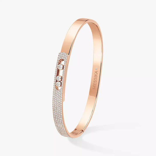 [Polaidi Jewelry]Move Noa Rose Gold Pav¨¦ Diamond Bangle Bracelet