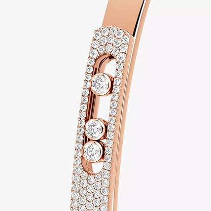 [Polaidi Jewelry]Move Noa Rose Gold Pav¨¦ Diamond Bangle Bracelet
