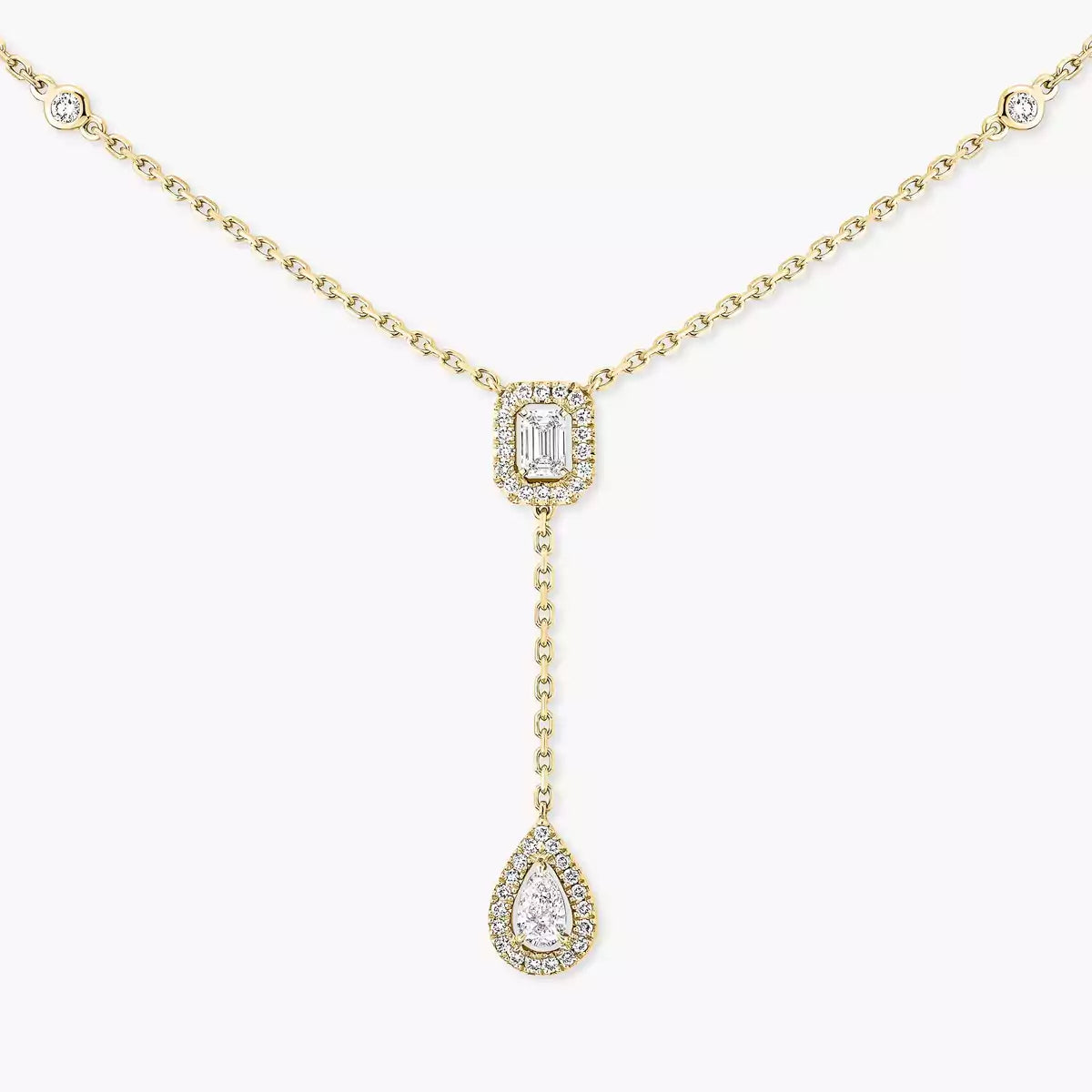 [Polaidi Jewelry]Gold Diamond Tie Necklace