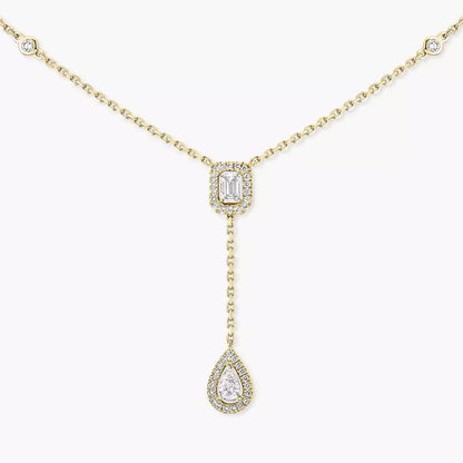[Polaidi Jewelry]Gold Diamond Tie Necklace