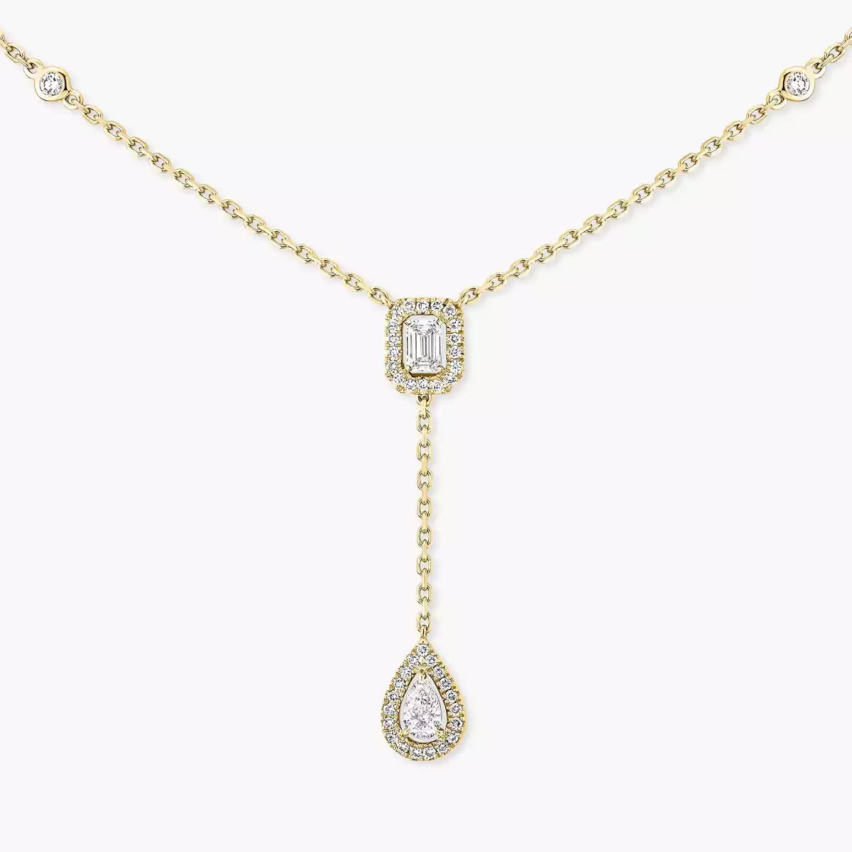 [Polaidi Jewelry]Gold Diamond Tie Necklace