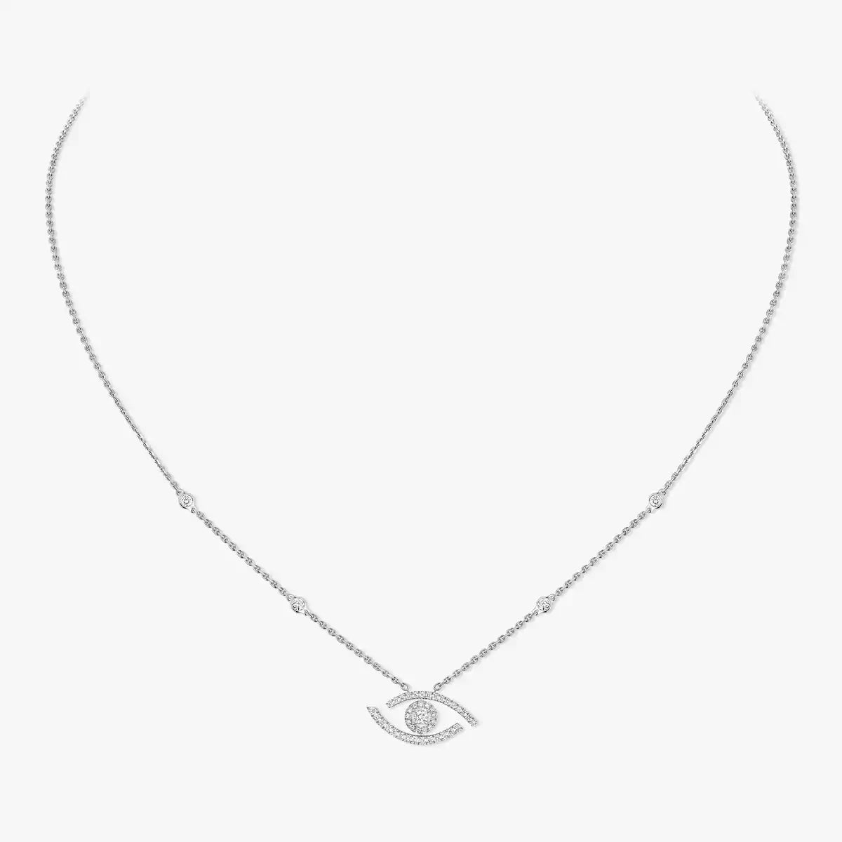 [Polaidi Jewelry]Pave_ Diamond Necklace Lucky Eye
