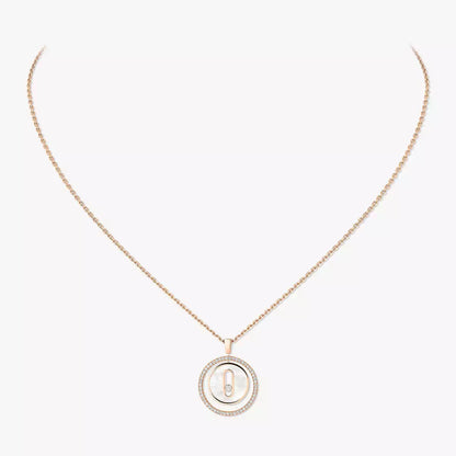 [Polaidi Jewelry]Lucky Move Diamond Necklace in Rose Gold and White Mother-of-Pearl