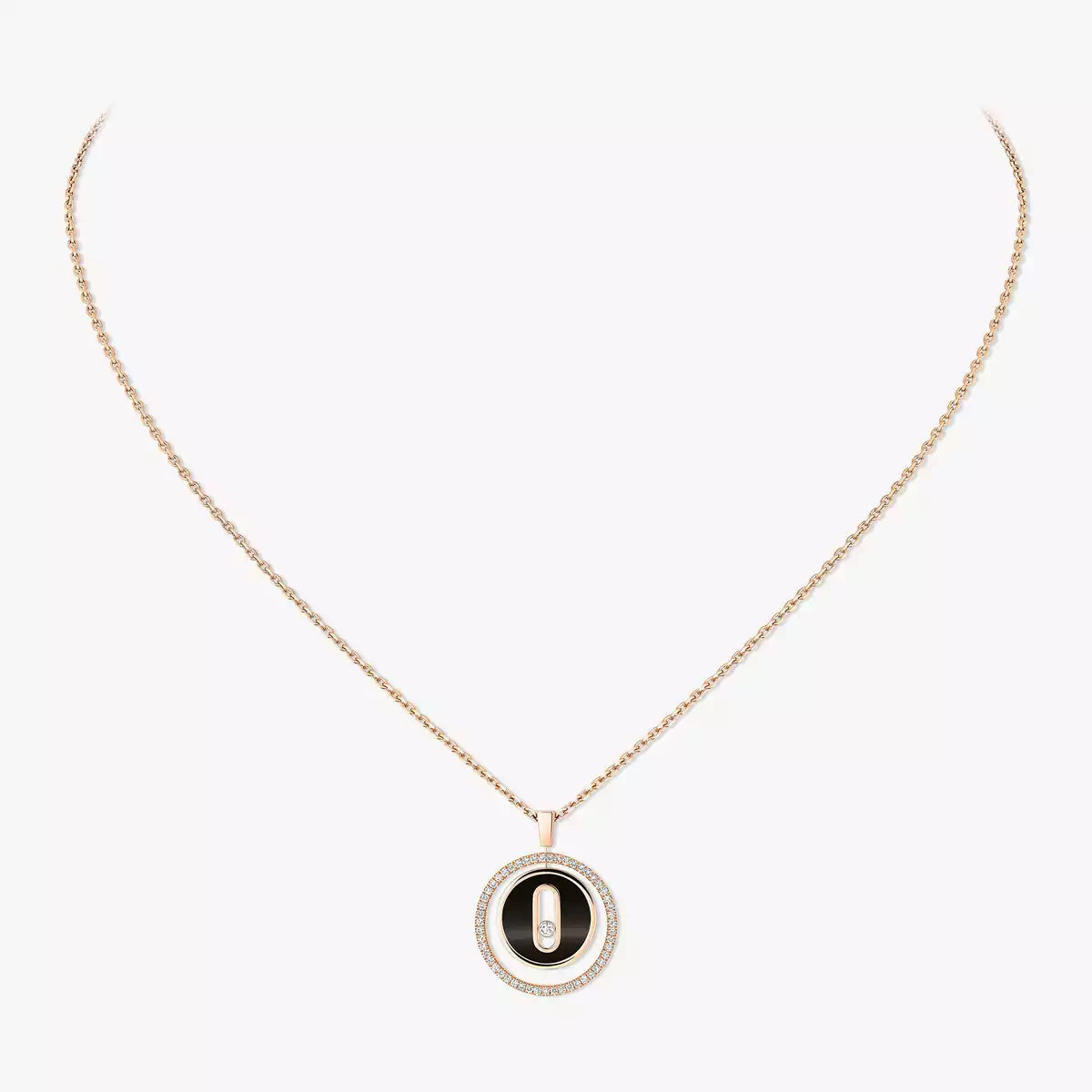 [Polaidi Jewelry]Lucky Move Diamant-Halskette aus Roségold und weißem Perlmutt