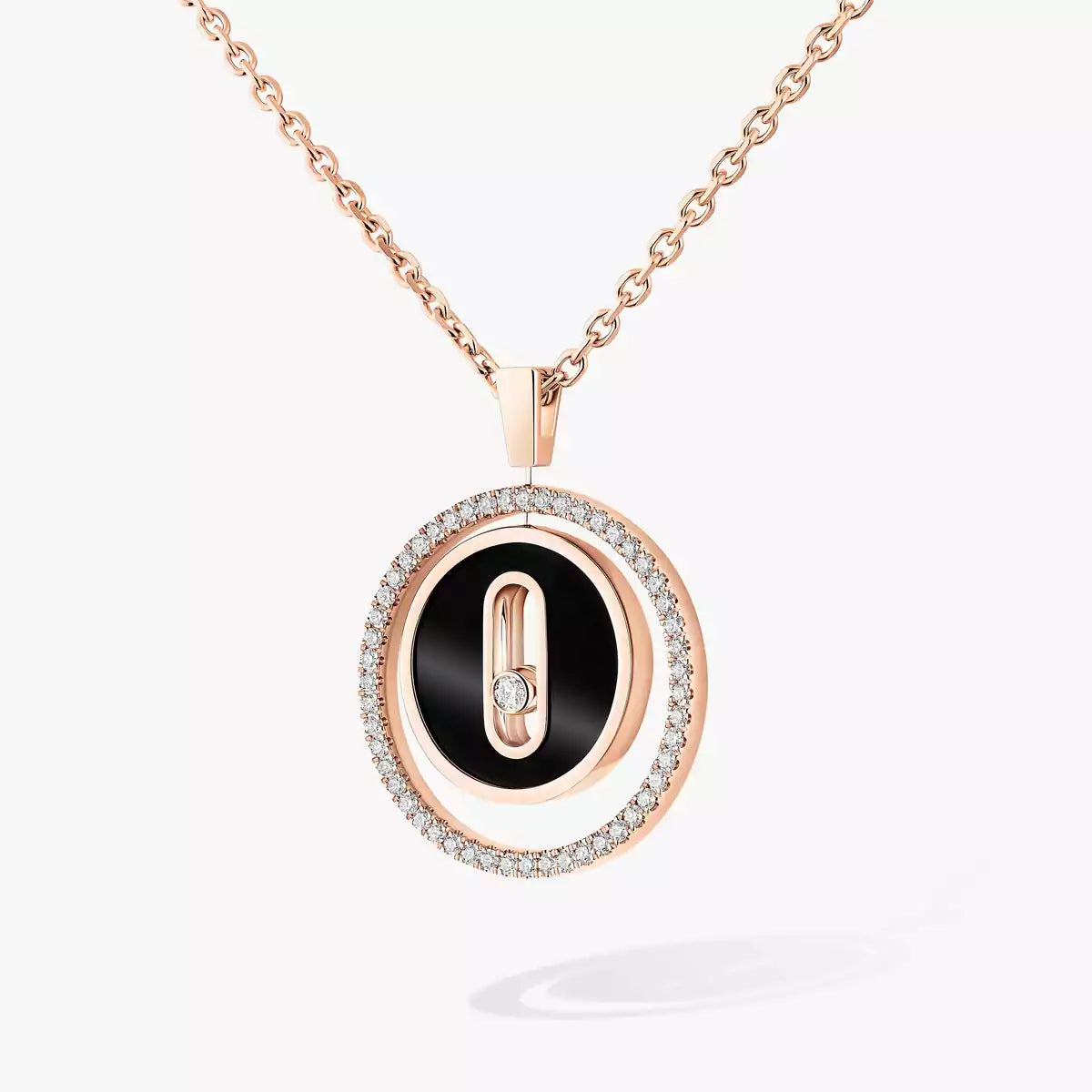 [Polaidi Jewelry]Lucky Move Diamant-Halskette aus Roségold und weißem Perlmutt