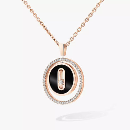 [Polaidi Jewelry]Lucky Move Diamant-Halskette aus Roségold und weißem Perlmutt
