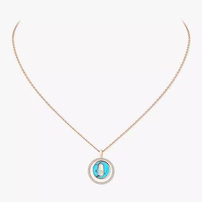 [Polaidi Jewelry]Lucky Move Diamant-Halskette aus Roségold und weißem Perlmutt