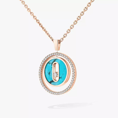 [Polaidi Jewelry]Lucky Move Diamant-Halskette aus Roségold und weißem Perlmutt
