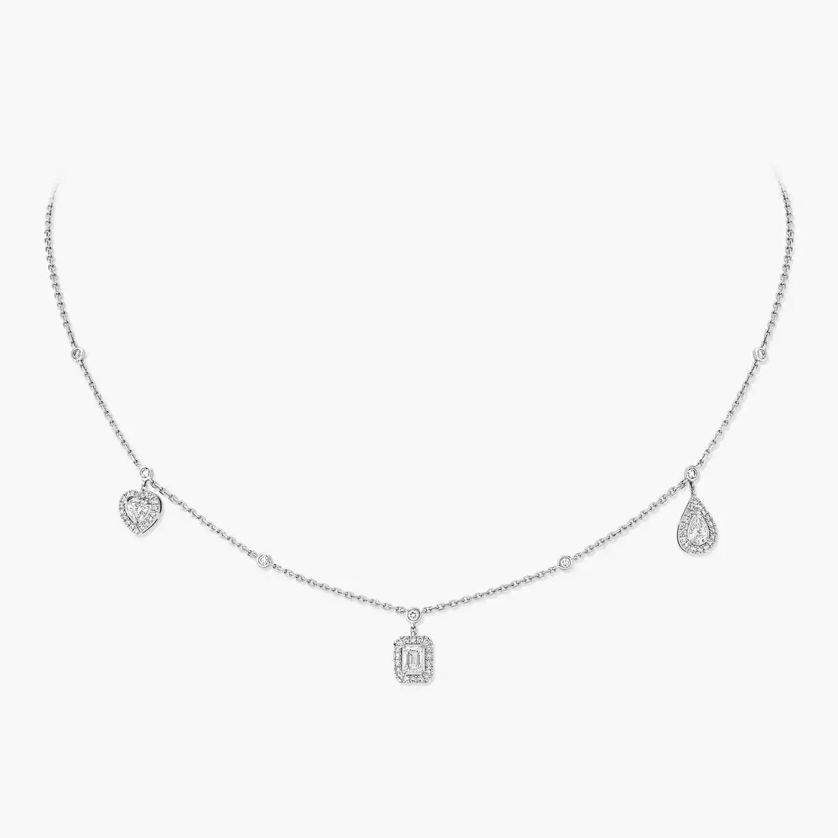 [Polaidi Jewelry]My Twin Diamond Necklace in Silver