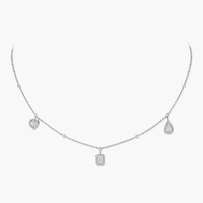 [Polaidi Jewelry]My Twin Diamond Necklace in Silver