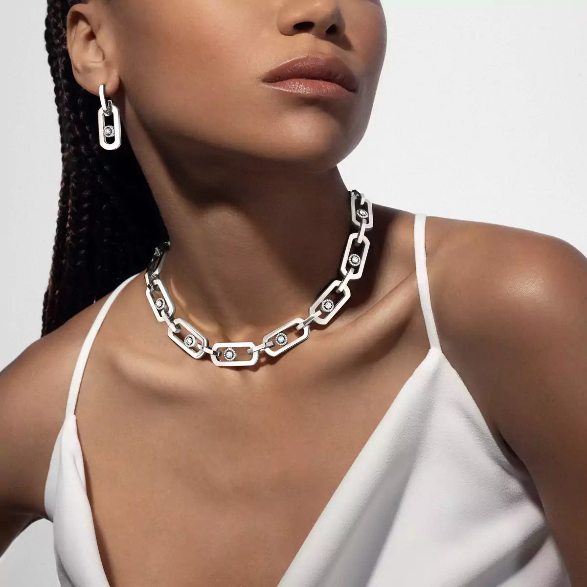 [Polaidi Jewelry]So Move XL Diamond Pendant Earrings