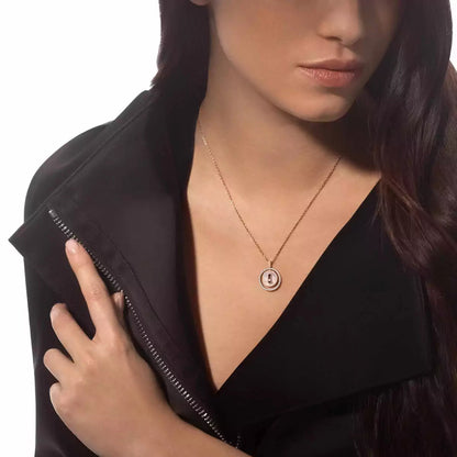 [Polaidi Jewelry]Lucky Move Diamant-Halskette aus Roségold und weißem Perlmutt