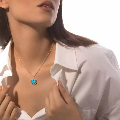 [Polaidi Jewelry]Lucky Move Diamond Necklace in Rose Gold and White Mother-of-Pearl
