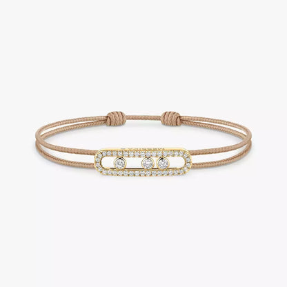 [Polaidi Jewelry]Messika Care(s) pink cord pav¨¦ bracelet