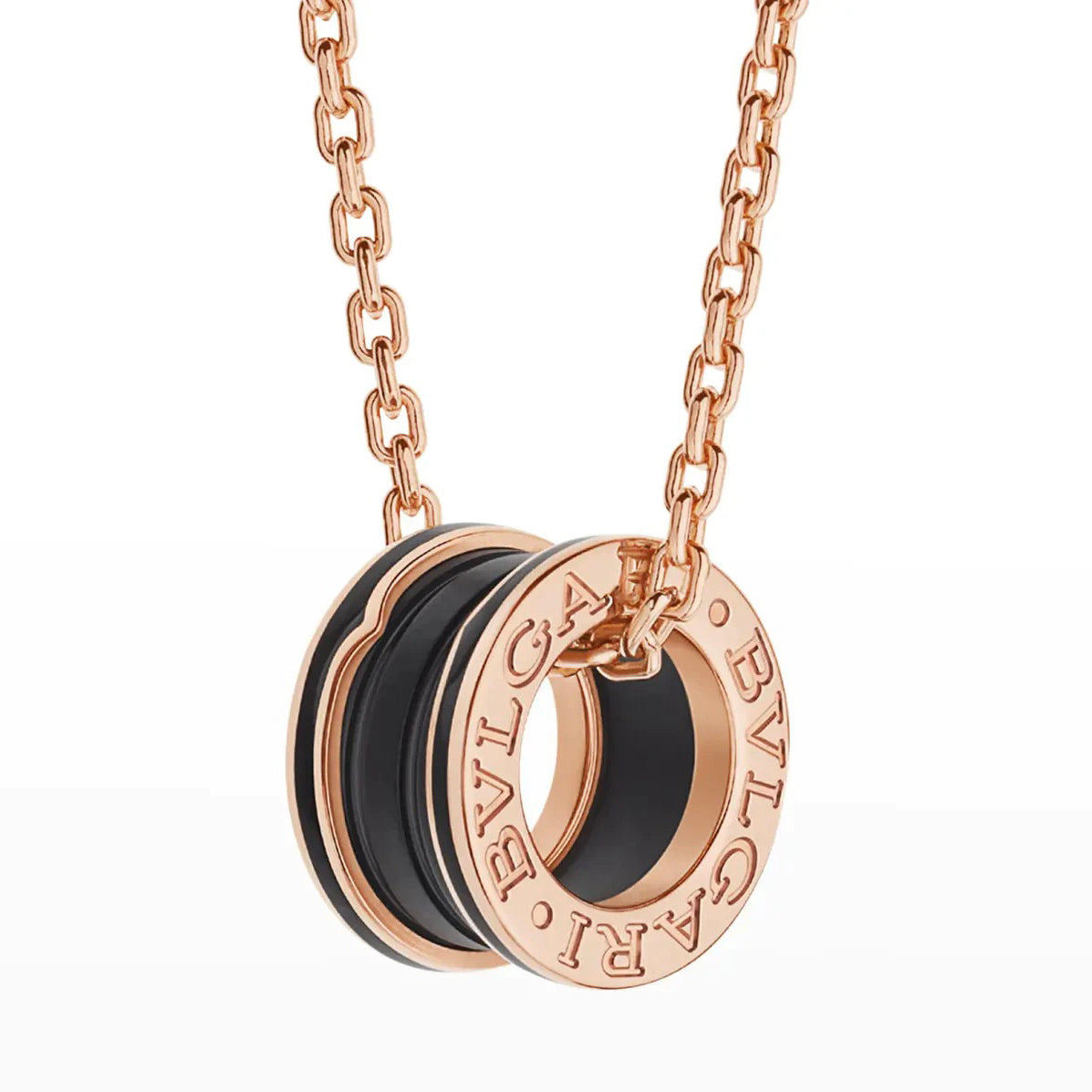 [Polaidi Jewelry]ZERO 1 BLACK CERAMIC PINK GOLD NECKLACE