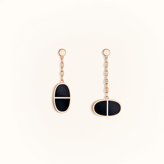 [Polaidi Jewelry]CHAINE VERSO BLACK CERAMIC EARRINGS
