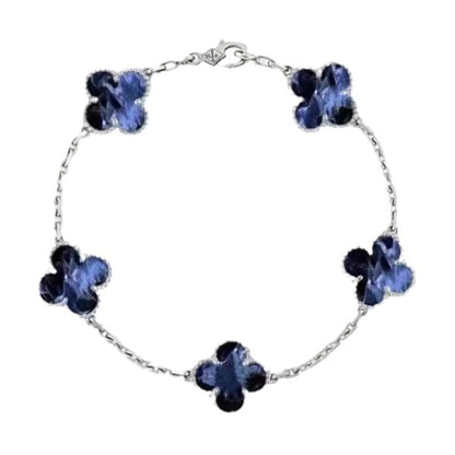 [：Polaidi Jewelry]CLOVER 5 MOTIF PIETERSITE SILVER BRACELET
