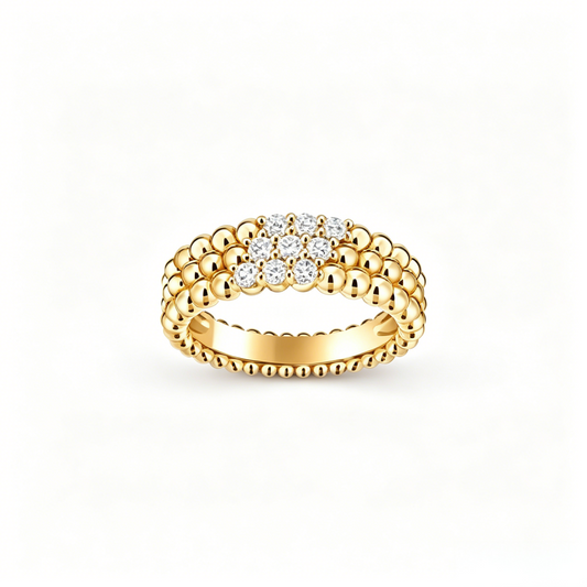 [Polaidi Jewelry] THREE-ROW DIAMOND RING