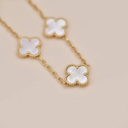 [：Polaidi Jewelry]CLOVER  5 MOTIF WHITE MOP BRACELET