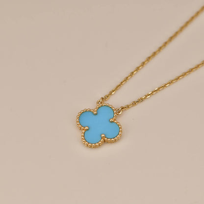 [Polaidi Jewelry]CLOVER 15MM VINTAGE TURQUOISE NECKLACE